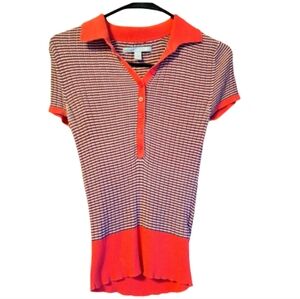 Old Navy Red and Black Women's Knit Polo Top